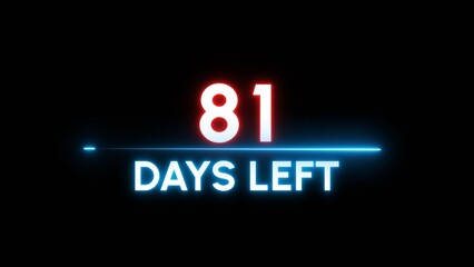 81 Days left Countdown number illustration. 
