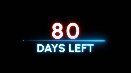 80 Days left Countdown number illustration. 