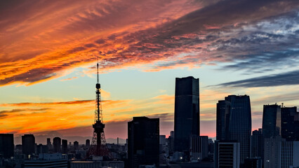 Fototapeta premium 都心散歩 都心の夕焼け