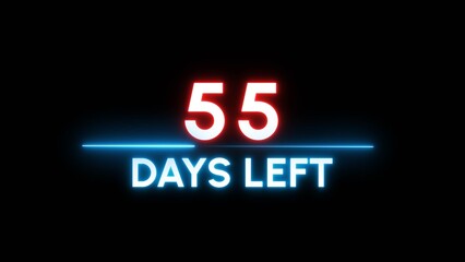 55 Days left Countdown number illustration. 