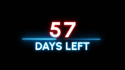 57 Days left Countdown number illustration. 