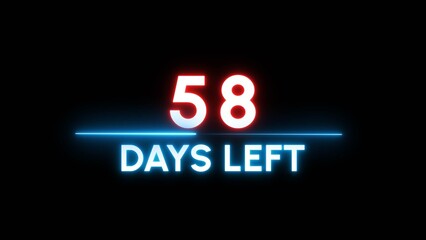 58 Days left Countdown number illustration. 