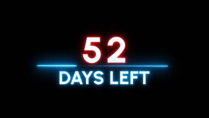 52 Days left Countdown number illustration. 