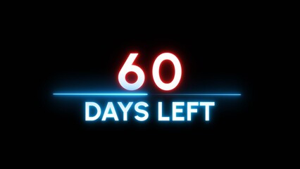 60 Days left Countdown number illustration. 