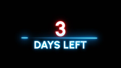3 Days left Countdown number illustration. 