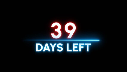 39 Days left Countdown number illustration. 
