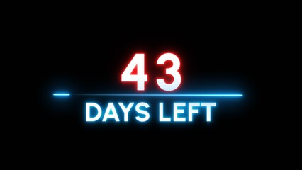 43 Days left Countdown number illustration. 
