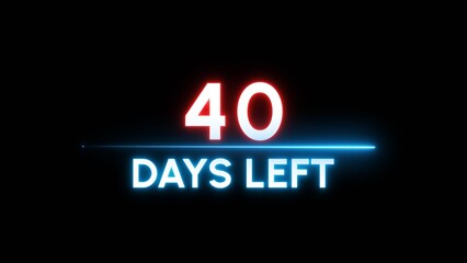 40 Days left Countdown number illustration. 