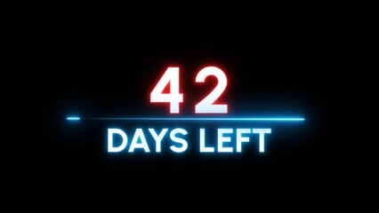 42 Days left Countdown number illustration. 