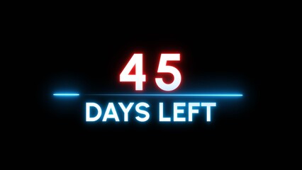 45 Days left Countdown number illustration. 