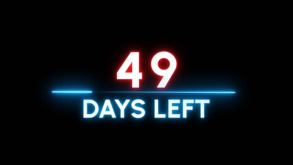 49 Days left Countdown number illustration. 