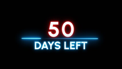50 Days left Countdown number illustration. 