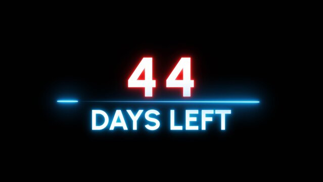 44 Days left Countdown number illustration. 