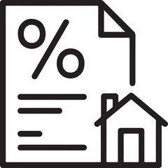 Mortgage interest rate document with house icon and percentage symbol