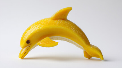 Yellow mango dolphin creative food art fun fruit sculpture healthy eating vegan diet summer treat sea animal