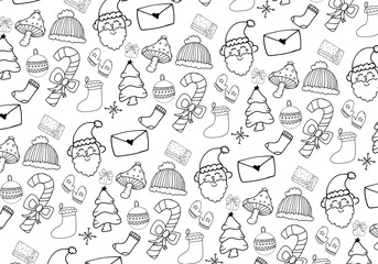 hand drawn set of christmas elements