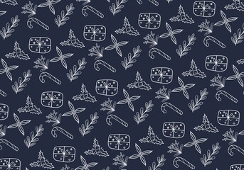 Naklejka premium seamless pattern with christmas icons