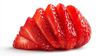 Close up of sliced strawberry fruit fresh red strawberries cut strawberry healthy eating fruit food diet 100