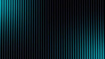 Mesmerizing pattern of vibrant teal and deep blue vertical lines casting subtle light on a dark canvas, creating a sophisticated and futuristic abstract visual for various digital media projects