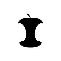 Apple core silhouette vector flat illustration design.