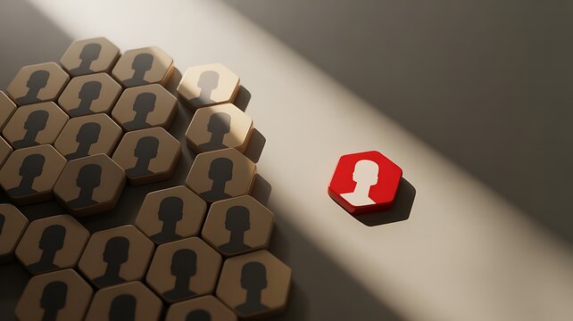 Isolated Person in a Group Symbol of Uniqueness and Exclusion in Workforce