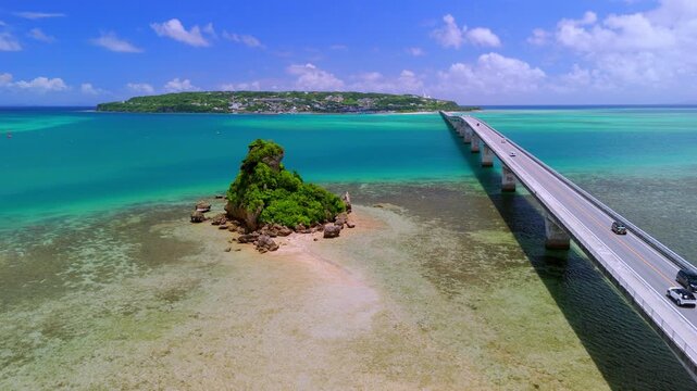 Kouri Bridge, Okinawa, sea view, blue sky, travel, Japan
