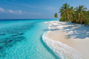 Naklejka premium beautiful clean white large beaches and islands