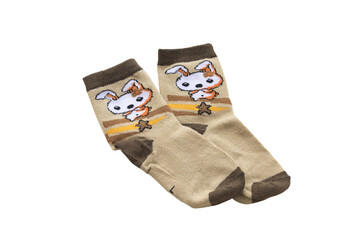 brown socks health care foots of childs winter season arrangement flat lay style 