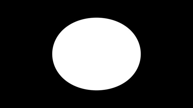 Minimalist black and white circle transition overlay or video mask. Abstract loader, opening, or wipe effect for screen design, titles, or logo reveal.
