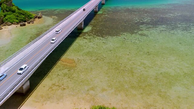 Kouri Bridge, Okinawa, sea view, blue sky, travel, Japan