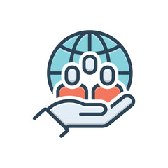 Color illustration icon for social responsibility