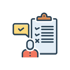 Color illustration icon for accountability