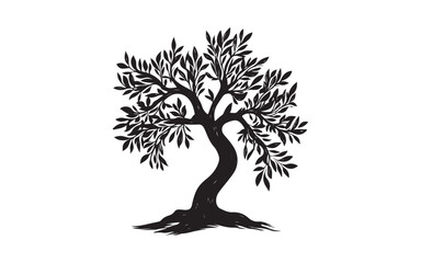 Acacia Tree Silhouette Vector – African Nature Landscape Illustration Design