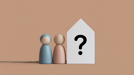 Symbolic representation of a couple's journey in addressing crucial questions about their dream home and financial future
