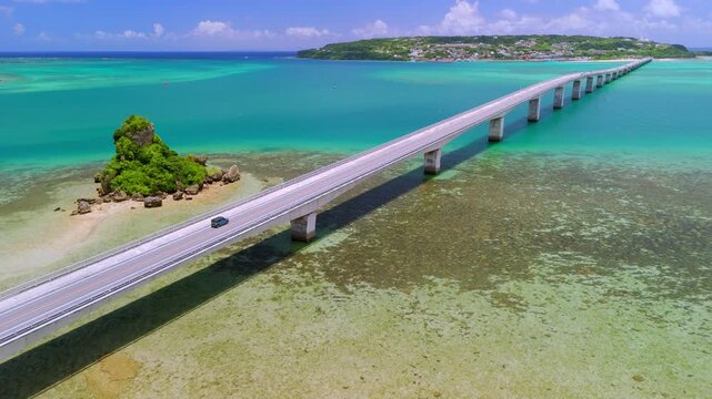 Kouri Bridge, Okinawa, sea view, blue sky, travel, Japan