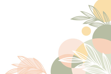 Hand drawn flat natural abstract shapes background