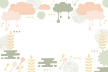 Hand drawn flat natural abstract shapes background