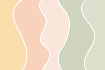 Hand drawn flat natural abstract shapes background