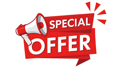 Announcing special offer with megaphone for attention grabbing business promotion now