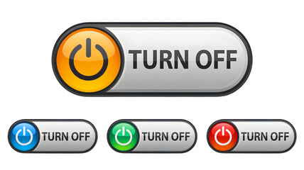 Power buttons to turn on and off electronic devices for user interface design needs