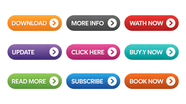 Vibrant call to action buttons for websites inviting users to engage now instantly