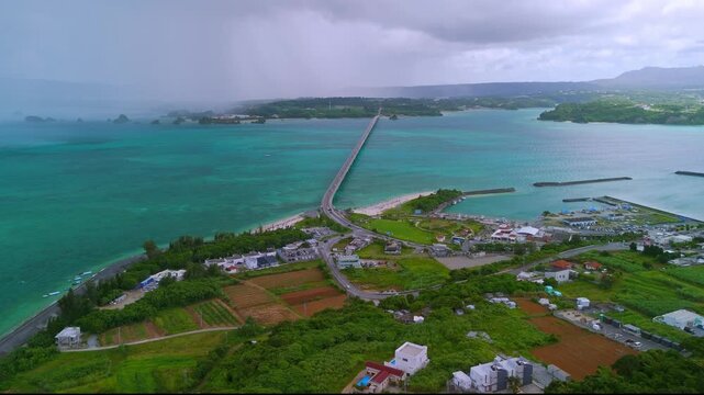 Kouri Bridge, Okinawa, sea view, blue sky, travel, Japan