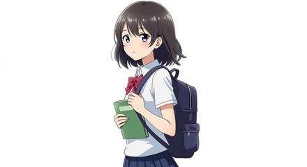 Schoolgirl's Return to School: A youthful schoolgirl, with backpack in tow, embodies the anticipation and the promise of a fresh semester, ready to embrace new learning experiences.