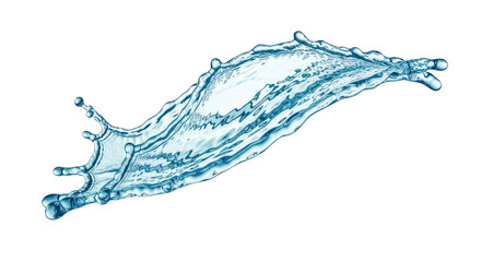 Obraz premium Dynamic water splash, angular trajectory, frozen motion against a dark backdrop