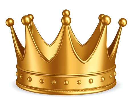Gleaming gold crown illustration against a clean, white background