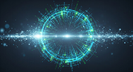 Futuristic Circular Data Light Abstract Background