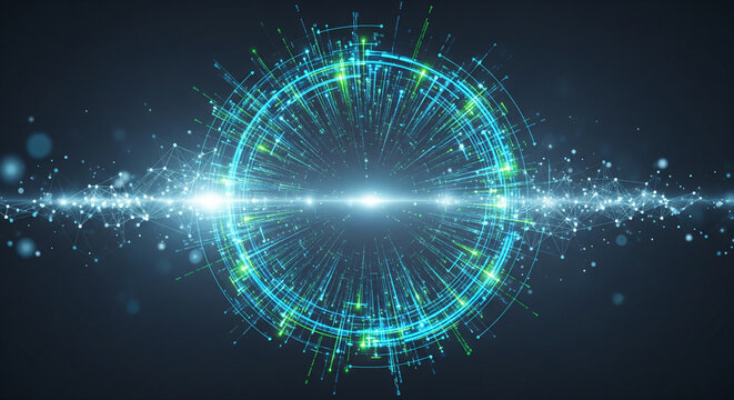 Futuristic Circular Data Light Abstract Background