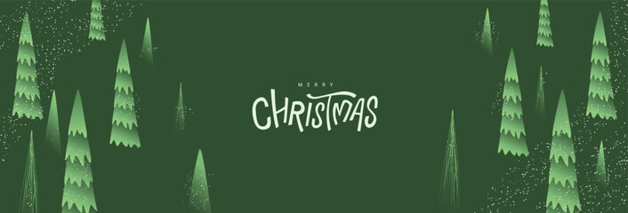 Minimal Christmas background featuring abstract tree pattern and festive typography on dark green backdrop