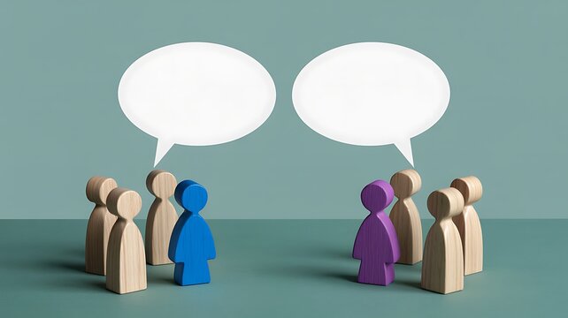 Concept of social dialogue and public debate between two opposing groups