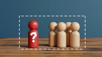 Choosing the right candidate with a question mark for a leadership position